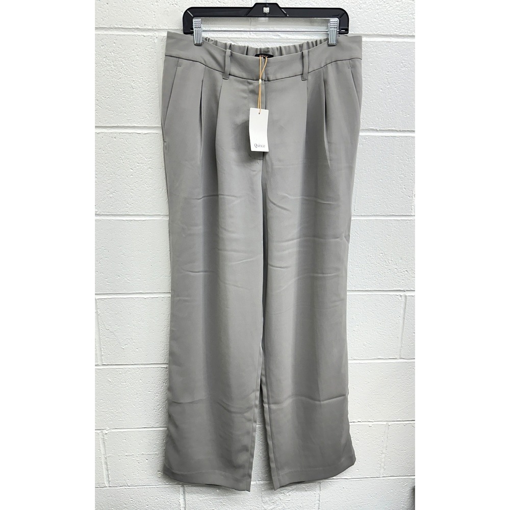 Quince Stretch Crepe Wide Leg Pants Coastal Grey Pleated / Womens 16‎